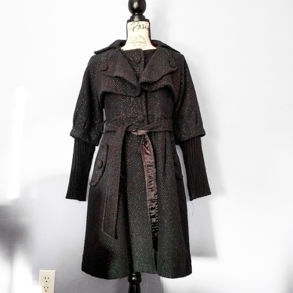 Vintage Cotton Blend Belted Jacket - Picture 1 of 13